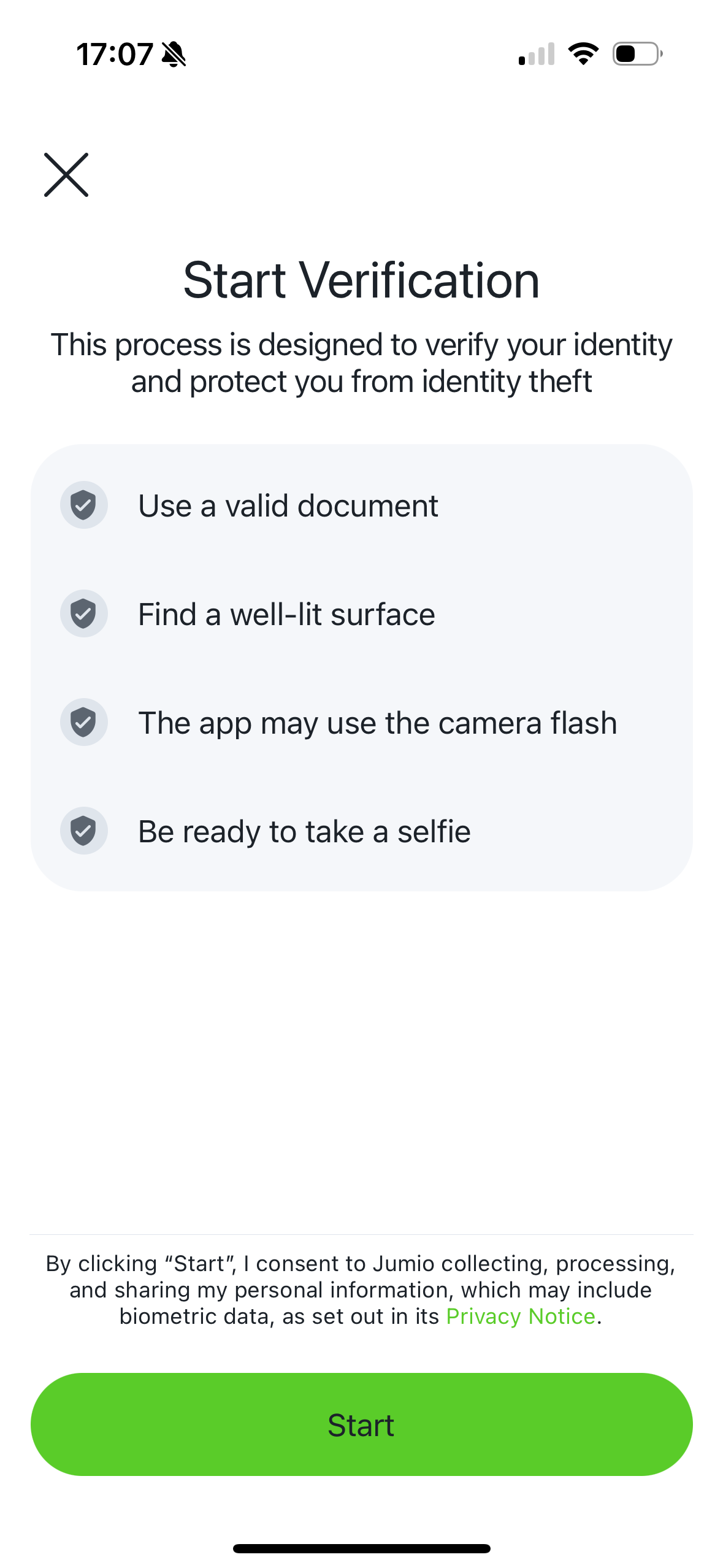Acquiring passive user consent